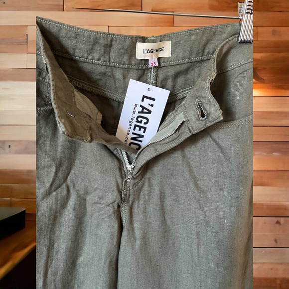 L'agence Women's High Waisted Pants - Green - Picture 2 of 3